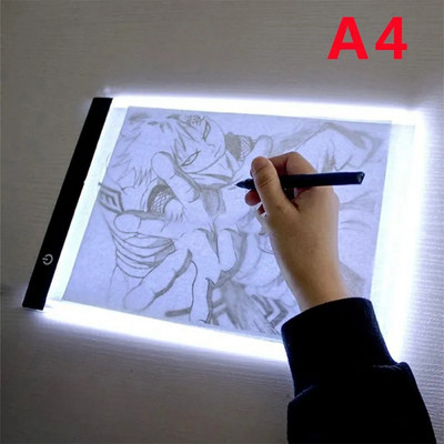 A4 LED осветителна подложка за диамантено рисуване Комплект осветителни табла със захранване от USB Цифров графичен таблет за подложка за рисуване Дъска за рисуване