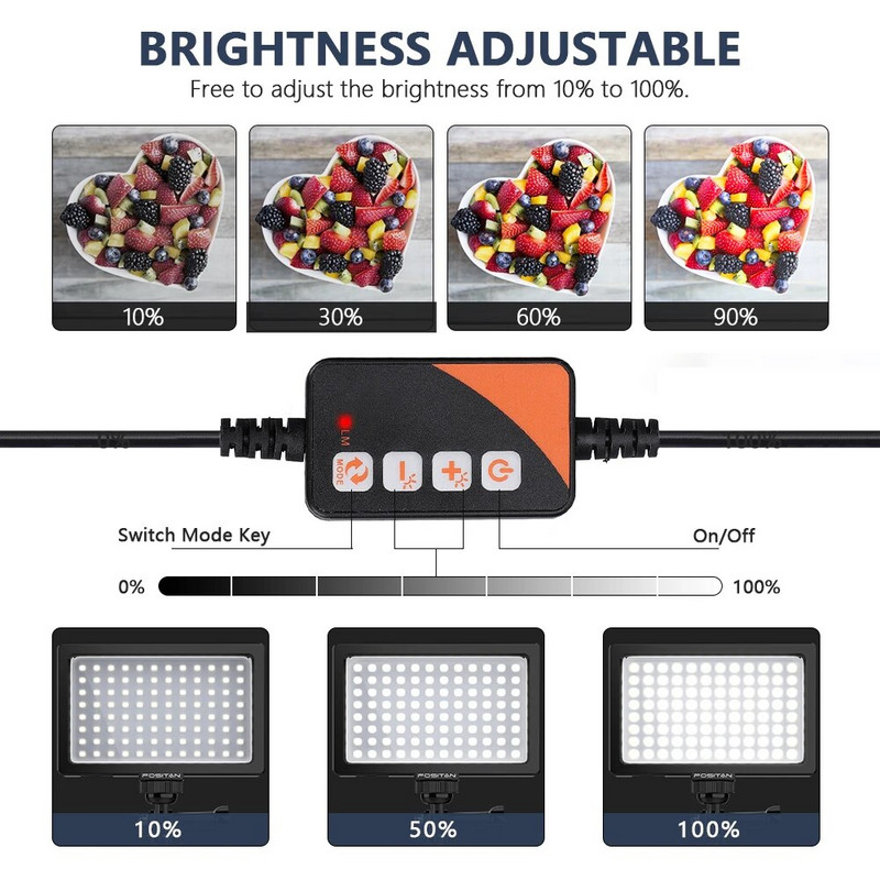 NAUJAS LED vaizdo apšvietimas fotografijos apšvietimas Mini panelinis šviestuvas 2 su trikojo USB pritemdomu dvispalviu 3200K-5600K fotosesijai