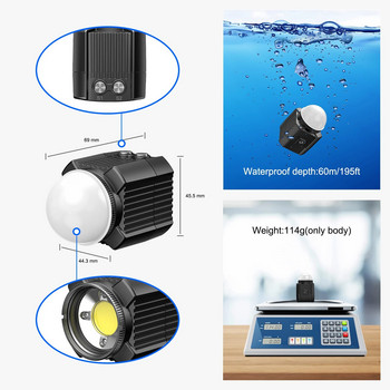 Seafrogs Mini Outdoor Photography Lights for Action Camera και Phone Αδιάβροχο Sube Diving Fill LED Light SL-18 SL-19
