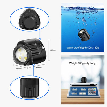 Seafrogs Mini Outdoor Photography Lights for Action Camera και Phone Αδιάβροχο Sube Diving Fill LED Light SL-18 SL-19