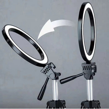 10-инчова пръстеновидна светлина със статив Com Tripe Right Ligth Led Light Rim Tripod Rong Lite Lighting Circular Round Ring Lamp for Selfie