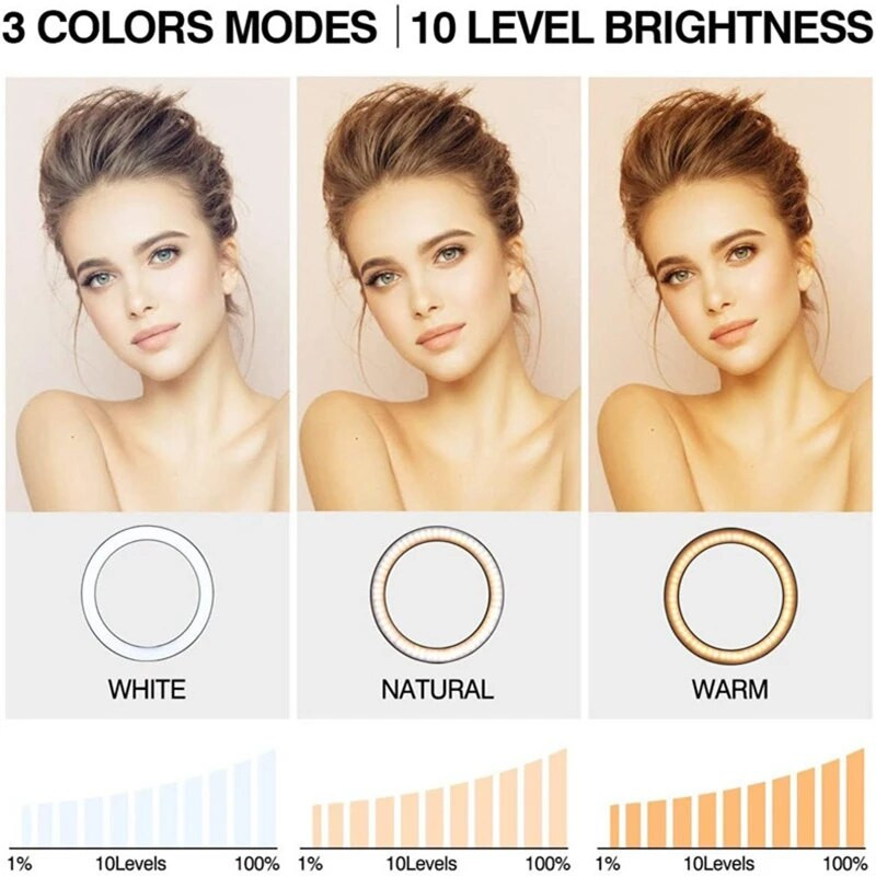Δαχτυλίδι 10 ιντσών με Tripod Com Tripe Right Ligth Led Light Rim Τρίποδο Rong Lite Φωτισμός κυκλικό στρογγυλό δακτυλιοειδή φωτιστικό για selfie