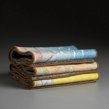 Велурени хавлиени кърпи Домакински дзен чаени покривки за маса Китайски салфетки от висок клас Абсорбиращи почистващи кърпи Аксесоари за чай Kung Fu