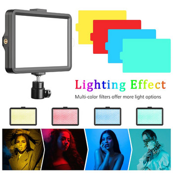 16 см LED фотография Видео осветителен панел RGB филтри Осветление Комплект лампа за фото студио за снимане на живо Стрийминг Ring Light Статив