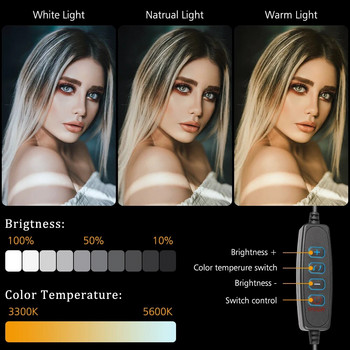 16 см LED фотография Видео осветителен панел RGB филтри Осветление Комплект лампа за фото студио за снимане на живо Стрийминг Ring Light Статив