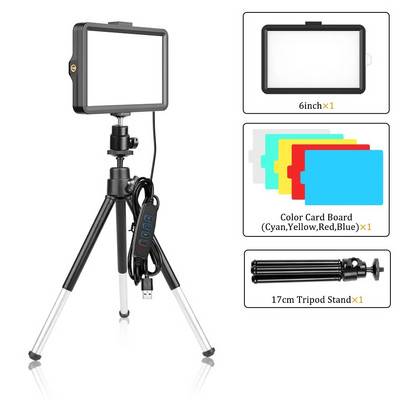 16 cm-es LED-es fényképezés videó fénypanel RGB szűrők világító fotóstúdió lámpakészlet élő közvetítéshez gyűrűs fényállvány
