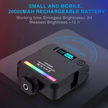 Надстроена VL49 RGB пълноцветна LED видео светлина 2500K-9000K 800LUX Магнитна мини запълваща светлина Extend 3 Cold Shoe 2000mAh Type-c Port
