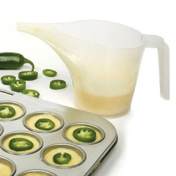1/2PCS Tip Mouth Πλαστικό κύπελλο κανάτας μέτρησης Graduated cooking Kitchen Bakery Bakery Bottle Funnel Cup