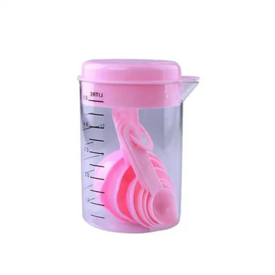 1/2/5 vnt rinkinys Plastikiniai matavimo puodeliai ir šaukštai Matavimo arbatos kavos virtuvės reikmenys kepimo įrankiams Kepimo reikmenys Virtuvės įrankiai Supakuoti