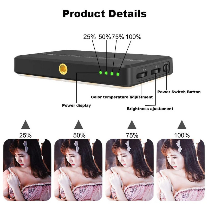 120 LED svjetlo za selfie Tablet Telefon Fill Light 3000mAh punjivo mini video svjetlo za Tiktok Vlog Video konferencijski Selfie