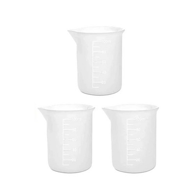 100 ml permatomas matavimo puodelis plastikinis skysčio indelis epoksidinės dervos skalė stiklinė Laboratorinės cheminės laboratorinės taurelės maišymo taurelės įrankiai