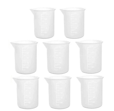 100 ml permatomas matavimo puodelis plastikinis skysčio indelis epoksidinės dervos skalė stiklinė Laboratorinės cheminės laboratorinės taurelės maišymo taurelės įrankiai