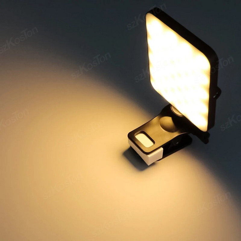 LED lieljaudas uzlādējama klipa aizpildīšanas video lampiņa ar regulētu priekšējo un aizmugurējo klipu 3 gaismas režīmi tālrunim iPad