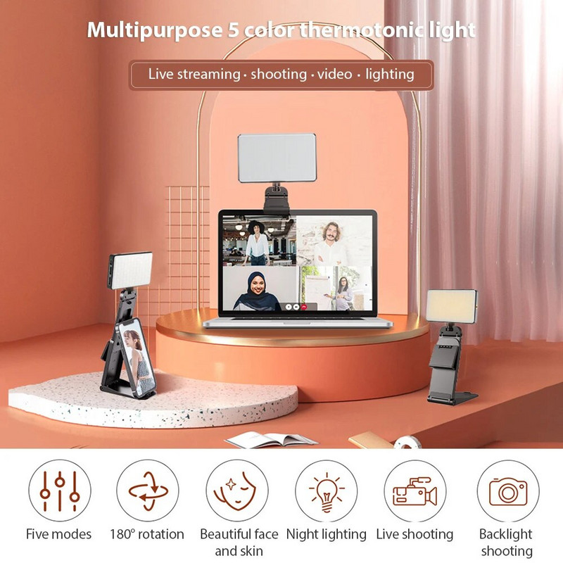 Dviejų spalvų LED vaizdo žurnalo lemputė su 1/4 colio įsriegtomis skylėmis 120 vnt. karoliukai CRI≥95 2500K-9000K spalvos temperatūra su šviesos stovu