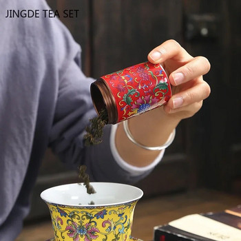 Φορητό Ταξιδιωτικό Κεραμικά Τσάι Caddy Mini σμάλτο σφραγισμένο βάζο Tieguanyin Δοχείο καφέ σε σκόνη Δοχείο αποθήκευσης μπαχαρικών κουζίνας