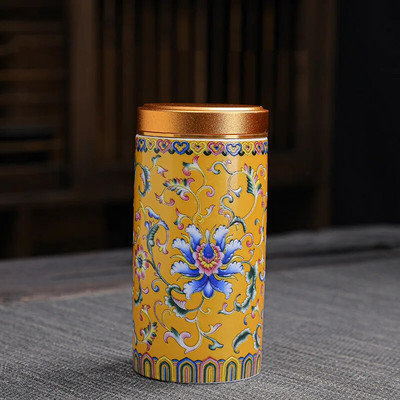 Nešiojama kelioninė keramika arbata Caddy mini emaliu uždarytas stiklainis Tieguanyin indelis kavos miltelių kanistras virtuvės prieskonių laikymo bakas