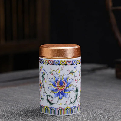 Nešiojama kelioninė keramika arbata Caddy mini emaliu uždarytas stiklainis Tieguanyin indelis kavos miltelių kanistras virtuvės prieskonių laikymo bakas