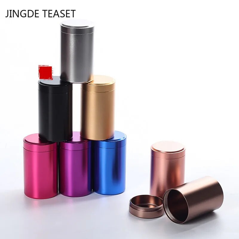 Mini Metal Tea Caddy zárt tárolótartály Hordozható utazási teásdobozok teásdobozok kávédobozok konyhai fűszercukorka tégely