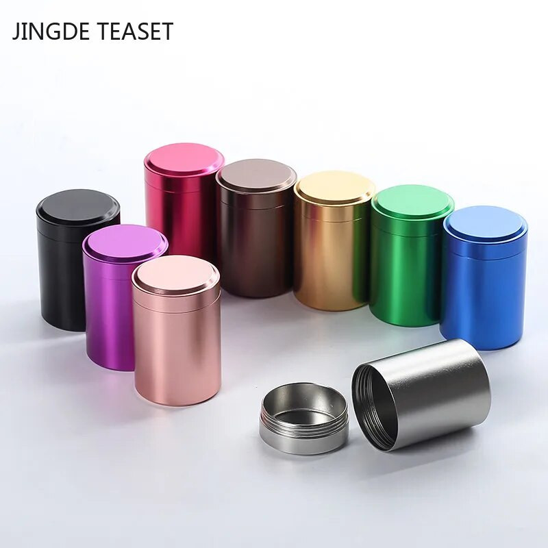 Mini Metal Tea Caddy zárt tárolótartály Hordozható utazási teásdobozok teásdobozok kávédobozok konyhai fűszercukorka tégely
