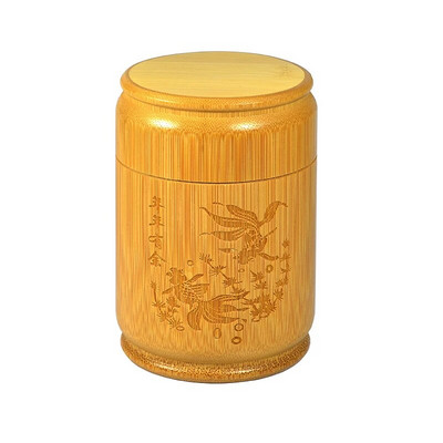 Rankų darbo bambuko arbatos laikymo dėžutė Kiniška raižyta arbatos balionėlis dangtelis sandariklis virtuvės laikymo stiklainiai Priedai Prieskonių dėžutės laikiklis