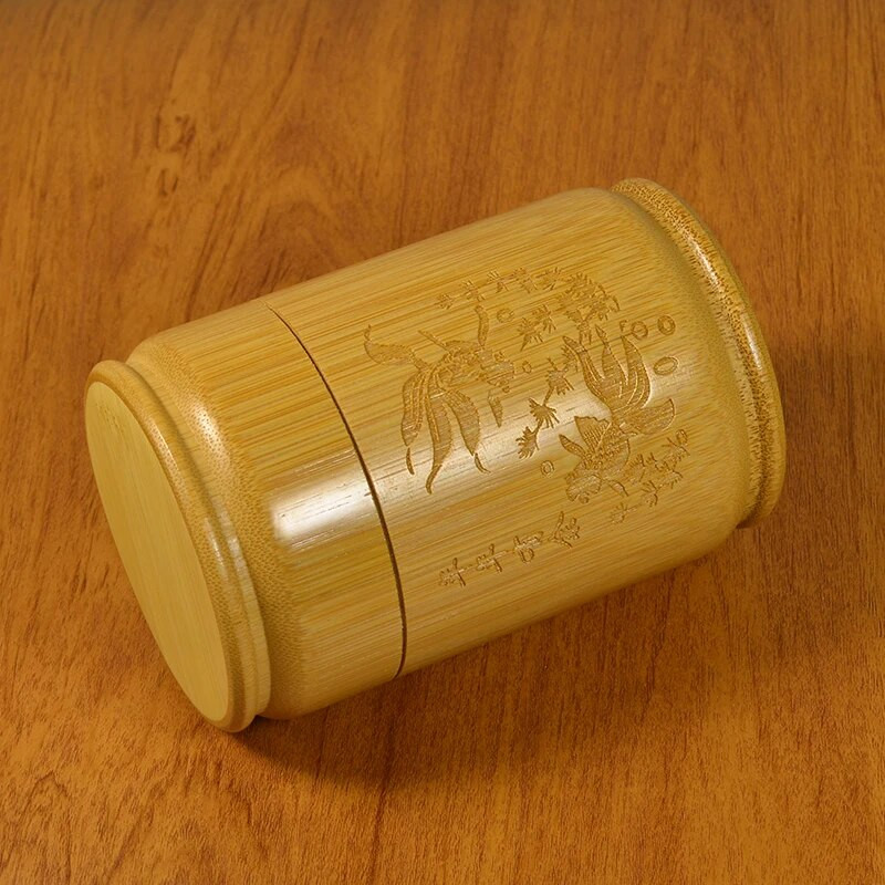 Rankų darbo bambuko arbatos laikymo dėžutė Kiniška raižyta arbatos balionėlis dangtelis sandariklis virtuvės laikymo stiklainiai Priedai Prieskonių dėžutės laikiklis
