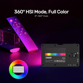 COLBOR PL8R Pocket RGB LED Φως βίντεο 2700K-6500K με δυνατότητα ρύθμισης φωτισμού της κάμερας Magetic Backside APP Control for Live Stream