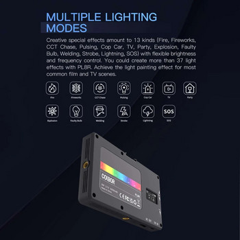 COLBOR PL8R Pocket RGB LED Φως βίντεο 2700K-6500K με δυνατότητα ρύθμισης φωτισμού της κάμερας Magetic Backside APP Control for Live Stream