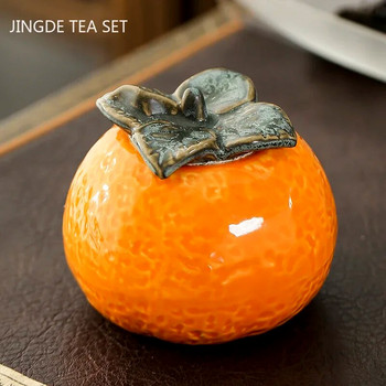 Creativity Orange Model Ceramics Tea Caddy Tieguanyin Σφραγισμένη δεξαμενή αποθήκευσης Φορητά κουτιά τσαγιού ταξιδιού Δοχεία μπαχαρικών Δοχείο τσαγιού