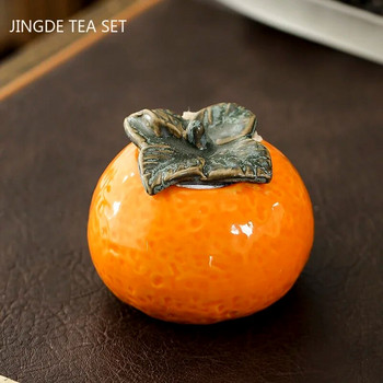 Creativity Orange Model Ceramics Tea Caddy Tieguanyin Затворен резервоар за съхранение Преносими кутии за чай за пътуване Контейнери за подправки Буркан за чай