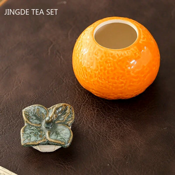 Creativity Orange Model Ceramics Tea Caddy Tieguanyin Σφραγισμένη δεξαμενή αποθήκευσης Φορητά κουτιά τσαγιού ταξιδιού Δοχεία μπαχαρικών Δοχείο τσαγιού