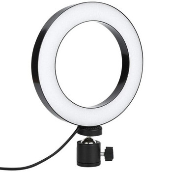 16cm LED димируема LED видео пръстеновидна светлина Комплект лампа за камера с USB връзка за настолен статив Поставка за мобилен телефон