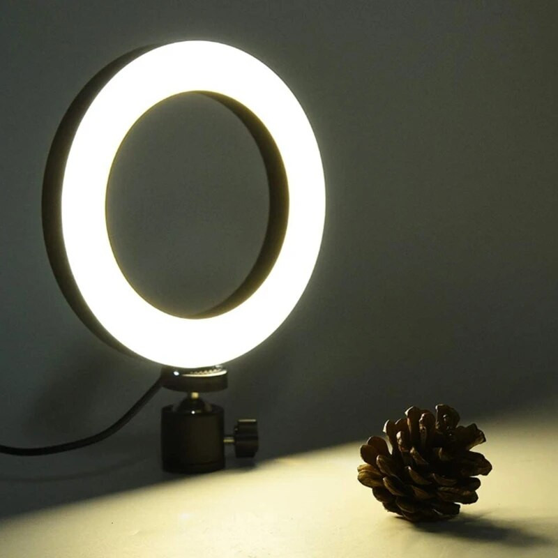 16 cm LED pritemdomas LED vaizdo žiedo šviesos fotoaparato lempos rinkinys su USB jungtimi staliniam trikojo mobiliojo telefono laikikliui