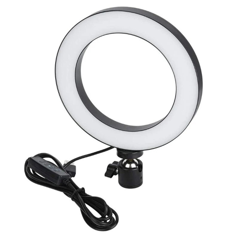 16 cm LED pritemdomas LED vaizdo žiedo šviesos fotoaparato lempos rinkinys su USB jungtimi staliniam trikojo mobiliojo telefono laikikliui