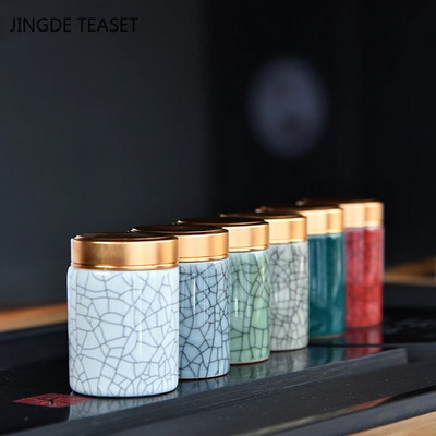 Mini kerámia tea Caddy Oolong Tieguanyin konténerek Utazó teászsákok Lezárt teásüveg kávépor Kanna Háztartási tárolótartály