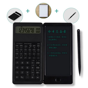 10-цифрен LCD научен калкулатор: сгъваем, табло за ръкописен текст, захранване от слънчева енергия и батерия - идеален за студенти, учители и двигател