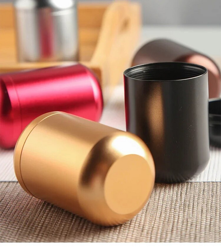 1 vnt. metalinė kapsulė Kelioninis nešiojamas arbatos sandariklis su dangteliu kavos pupelių saldainių kolekcijos laikymo bakas virtuvės saugykla