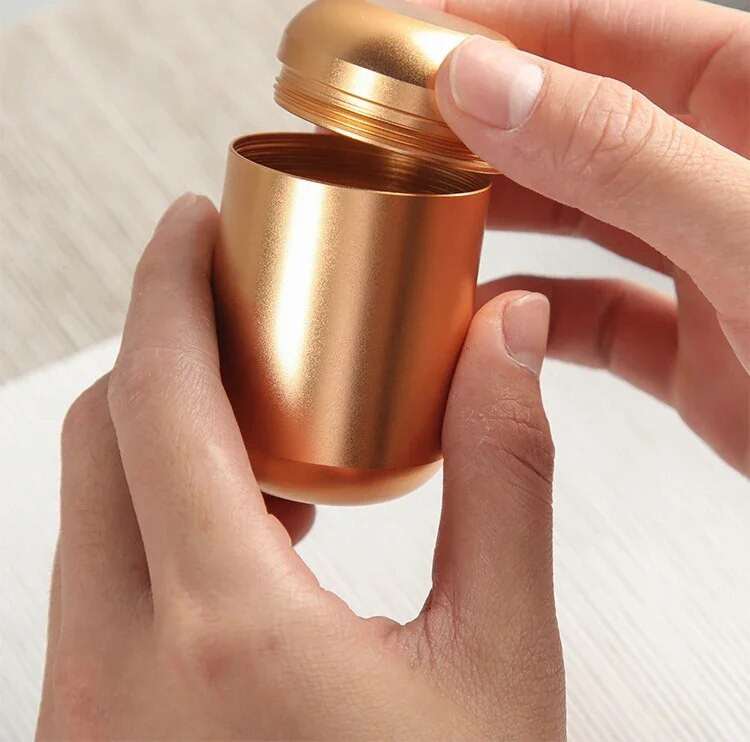 1 vnt. metalinė kapsulė Kelioninis nešiojamas arbatos sandariklis su dangteliu kavos pupelių saldainių kolekcijos laikymo bakas virtuvės saugykla