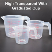 1 vnt. skaidrus matavimo puodelis maistinė klasė su svarstyklėmis Aukštos kokybės plastikiniai virtuvės kepimo įrankių priedai 250/500/1000 ml