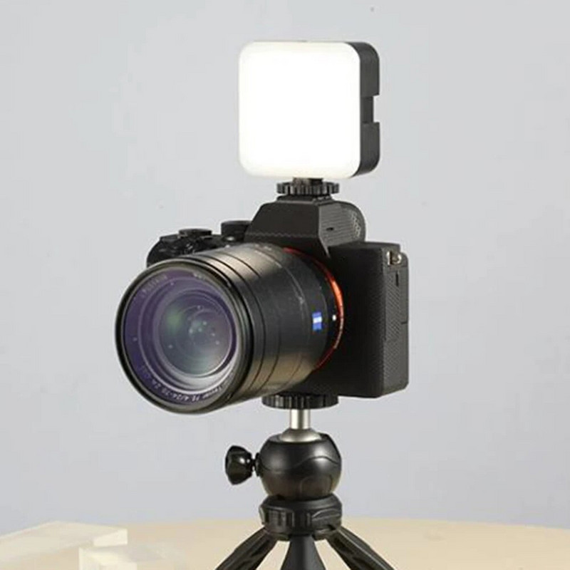 5W mini-LED-videovalgusti fotograafia 6000K täidilambi hämardatav adapter DSLR-kaamera jaoks