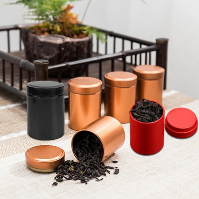 Избор на 3 цвята Преносим, устойчив на миризма метален контейнер с билки за съхранение на чай
