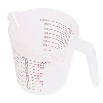 Пластмасова градуирана мерителна чаша, прозрачна кана, повърхност за изливане, кухненски инструмент, консумативи за печене, 1000 ml