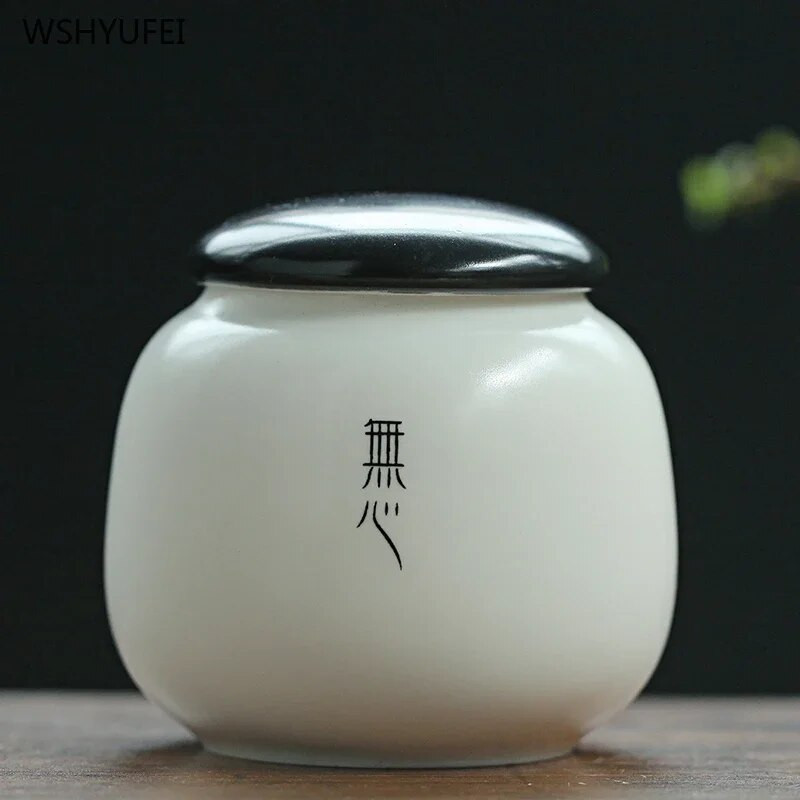 Paprasti retro nešiojami kelionės namai Ganoderma lucidum arbatos kavos pupelių sausainių saldainiai sandariai uždarytas stiklainis piliulių milteliai keraminė laikymo talpa