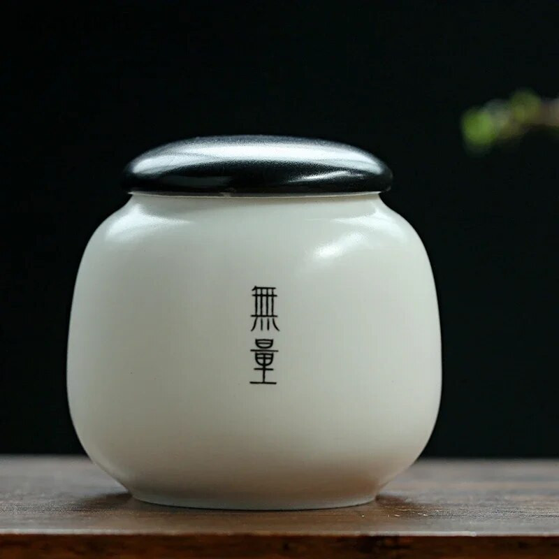 Paprasti retro nešiojami kelionės namai Ganoderma lucidum arbatos kavos pupelių sausainių saldainiai sandariai uždarytas stiklainis piliulių milteliai keraminė laikymo talpa