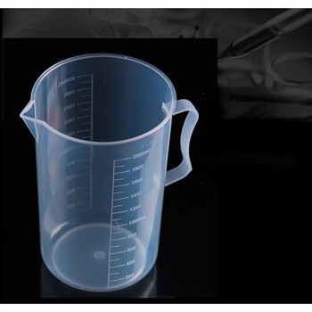 Πλαστικό κύπελλο μέτρησης εργαστηρίου, Διαφανές ποτήρι, δοχείο ανάμειξης, 2000ml