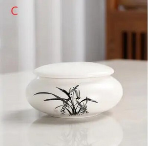 Baltos gėlės mažos keramikos namai Ganoderma lucidum arbata kavos pupelės sausainiai saldainiai sandariai uždarytos skardinės tabletės milteliai keraminė laikymo talpa