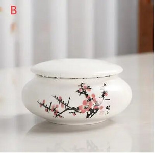 Baltos gėlės mažos keramikos namai Ganoderma lucidum arbata kavos pupelės sausainiai saldainiai sandariai uždarytos skardinės tabletės milteliai keraminė laikymo talpa