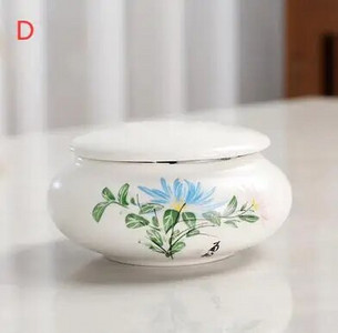 Baltos gėlės mažos keramikos namai Ganoderma lucidum arbata kavos pupelės sausainiai saldainiai sandariai uždarytos skardinės tabletės milteliai keraminė laikymo talpa