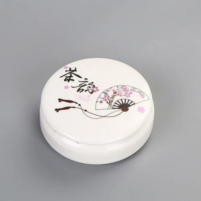 Baltos gėlės mažos keramikos namai Ganoderma lucidum arbata kavos pupelės sausainiai saldainiai sandariai uždarytos skardinės tabletės milteliai keraminė laikymo talpa