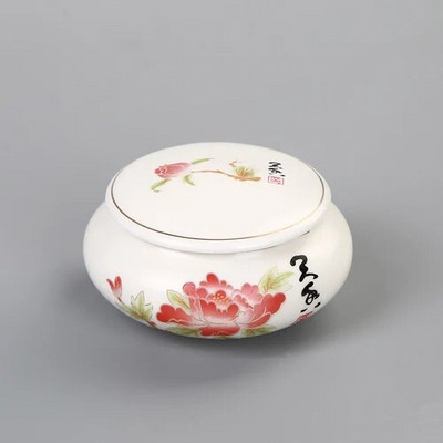 Baltos gėlės mažos keramikos namai Ganoderma lucidum arbata kavos pupelės sausainiai saldainiai sandariai uždarytos skardinės tabletės milteliai keraminė laikymo talpa