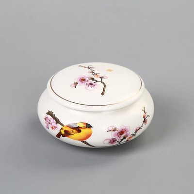 Baltos gėlės mažos keramikos namai Ganoderma lucidum arbata kavos pupelės sausainiai saldainiai sandariai uždarytos skardinės tabletės milteliai keraminė laikymo talpa